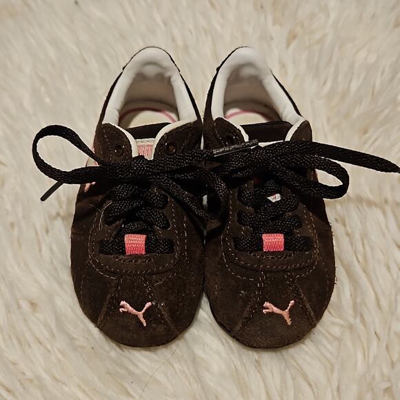 Puma Brown Suede Baby Sneakers - Picture 1 of 7